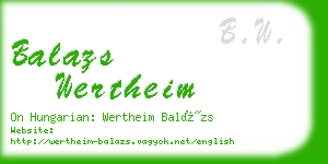 balazs wertheim business card